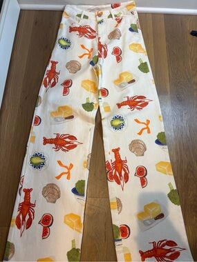Bailey Rose Bon Appetite Printed Wide-Leg Pants
